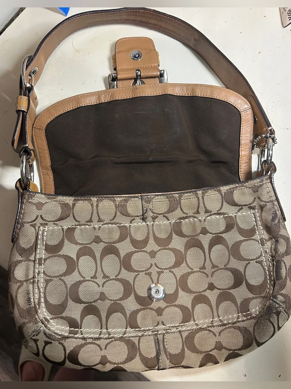 COACH Vintage Soho Signature Flap Shoulder Bag VTG Y2K (F15668)